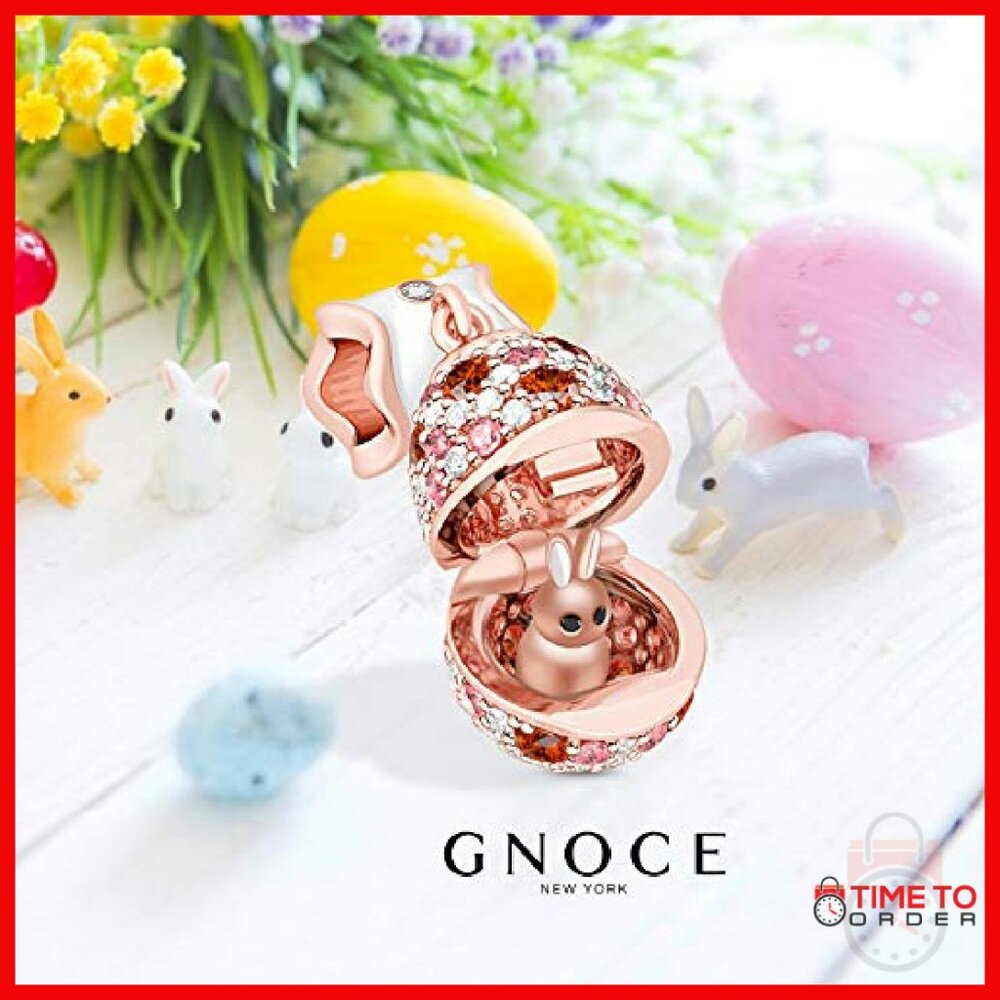 Sterling Silver Easter Egg Charm With Rabbit Surp… - image 5